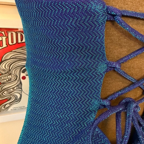 Y2K Blue Missoni Pattern Shimmer Maxi Dress - Picture 8 of 10